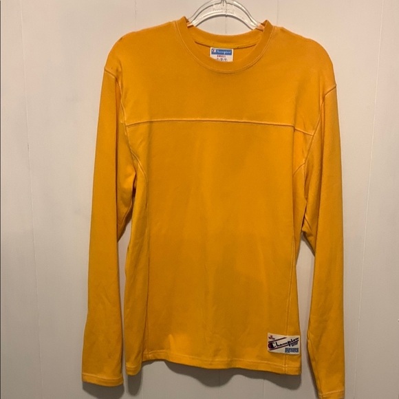 Champion Yellow Long Sleeve Shirt Size Small - Picture 1 of 7